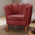 Poltrona Ariel Petala Decorativa Com Pés De Madeira Star Conf