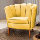 Poltrona Ariel Petala Decorativa Com Pés De Madeira Star Conf