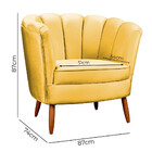 Poltrona Ariel Petala Decorativa Com Pés De Madeira Star Conf