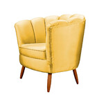 Poltrona Ariel Petala Decorativa Com Pés De Madeira Star Conf