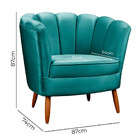 Poltrona Ariel Petala Decorativa Com Pés De Madeira Star Conf