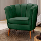 Poltrona Ariel Petala Decorativa Com Pés De Madeira Star Conf