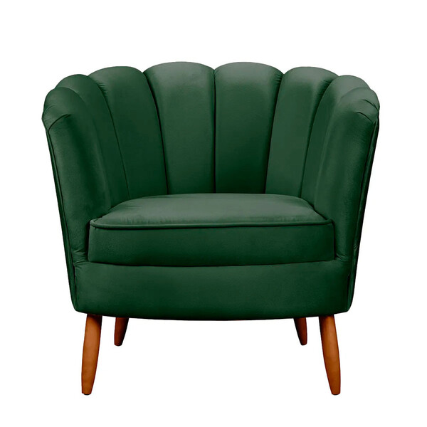 Poltrona Ariel Petala Decorativa Com Pés De Madeira Star Conf