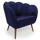 Poltrona Ariel Suede Azul Marinho E Dourada