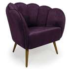 Poltrona Ariel Veludo Uva E Dourada