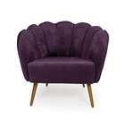 Poltrona Ariel Veludo Uva E Dourada