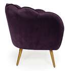 Poltrona Ariel Veludo Uva E Dourada