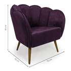 Poltrona Ariel Veludo Uva E Dourada