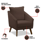 Poltrona Arizona Veludo Pés Trapézio Castanho - D'rossi - Mar