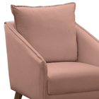 Poltrona Arizona Veludo Rosê Pés Trapézio Castanho - D'rossi