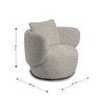 Poltrona Aro Giratória Bouclê 85cm X 71cm X 91cm Cinza