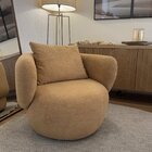 Poltrona Aro Giratória Bouclê 85cm X 71cm X 91cm Mostarda