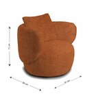 Poltrona Aro Giratória Bouclê 85cm X 71cm X 91cm Terracota