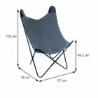 Poltrona Assento Em Canvas Butterfly  Marrom/preto