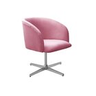 Poltrona Atenas Base Giratória De Alumínio Sala De Estar Rosa