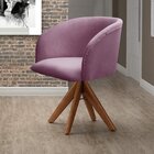 Poltrona Atenas Base Giratória De Madeira Sala Roxo