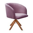 Poltrona Atenas Base Giratória De Madeira Sala Roxo