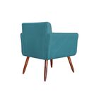 Poltrona Atenas Com Puff Redondo Bordados Para Sala E Quarto