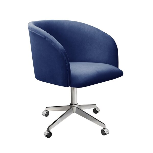 Poltrona Atenas Com Rodízio Decoração Sala De Estar Azul Mari
