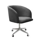 Poltrona Atenas Com Rodízio Decoração Sala De Estar Cinza Gra