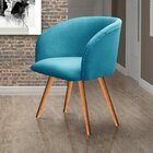 Poltrona Atenas Pé Palito Decorativa Para Sala De Estar Azul