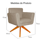 Poltrona Atenas Pés Giratório Madeira Suede Escolha Sua Cor -