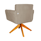 Poltrona Atenas Pés Giratório Madeira Suede Escolha Sua Cor -