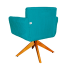 Poltrona Atenas Pés Giratório Madeira Suede Escolha Sua Cor -