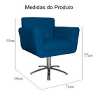 Poltrona Atenas Pés Giratório Metal Suede Escolha Sua Cor - W