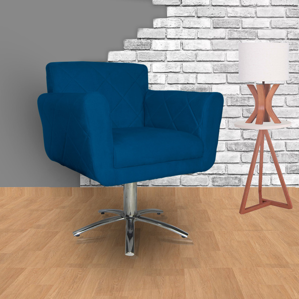 Poltrona Atenas Pés Giratório Metal Suede Escolha Sua Cor - W