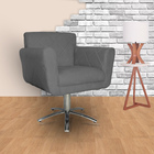 Poltrona Atenas Pés Giratório Metal Suede Escolha Sua Cor - W