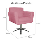 Poltrona Atenas Pés Giratório Metal Suede Escolha Sua Cor - W