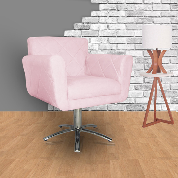 Poltrona Atenas Pés Giratório Metal Suede Escolha Sua Cor - W