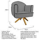 Poltrona Athena Base Giratória Madeira Corano  - Amarena Móve