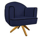 Poltrona Athena Base Giratória Madeira Corano  - Amarena Móve