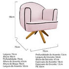 Poltrona Athena Base Giratória Madeira Corano  - Amarena Móve