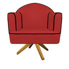 Poltrona Athena Base Giratória Madeira Corano  - Doce Sonho M