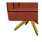 Poltrona Athena Base Giratória Madeira Suede  - Amarena Móvei