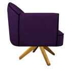 Poltrona Athena Base Giratória Madeira Suede  - Amarena Móvei