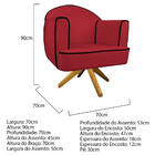 Poltrona Athena Base Giratória Madeira Suede  - Amarena Móvei