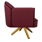 Poltrona Athena Base Giratória Madeira Suede  - Doce Sonho Mó