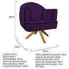 Poltrona Athena Base Giratória Madeira Suede  - Doce Sonho Mó