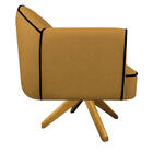 Poltrona Athena Base Giratória Madeira Suede  - Doce Sonho Mó