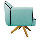 Poltrona Athena Base Giratória Madeira Suede  - Doce Sonho Mó