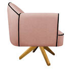 Poltrona Athena Base Giratória Madeira Suede  - Doce Sonho Mó