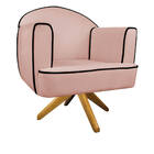 Poltrona Athena Base Giratória Madeira Suede  - Doce Sonho Mó