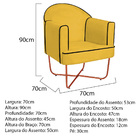 Poltrona Athena Base X Bronze Corano - Amarelo