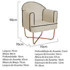 Poltrona Athena Base X Bronze Corano - Bege