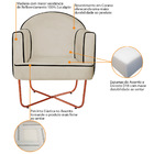 Poltrona Athena Base X Bronze Corano - Bege