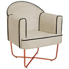 Poltrona Athena Base X Bronze Corano - Bege